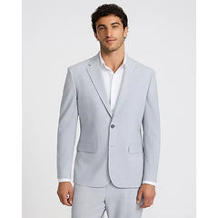 Express Classic Light Gray Wool Blend Washable Modern Tech Suit Jacket