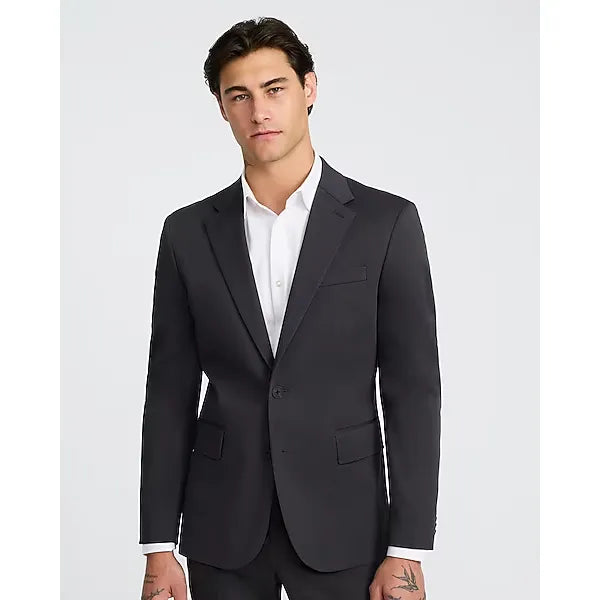 Express Slim Dark Gray Cotton Blend Suit Jacket