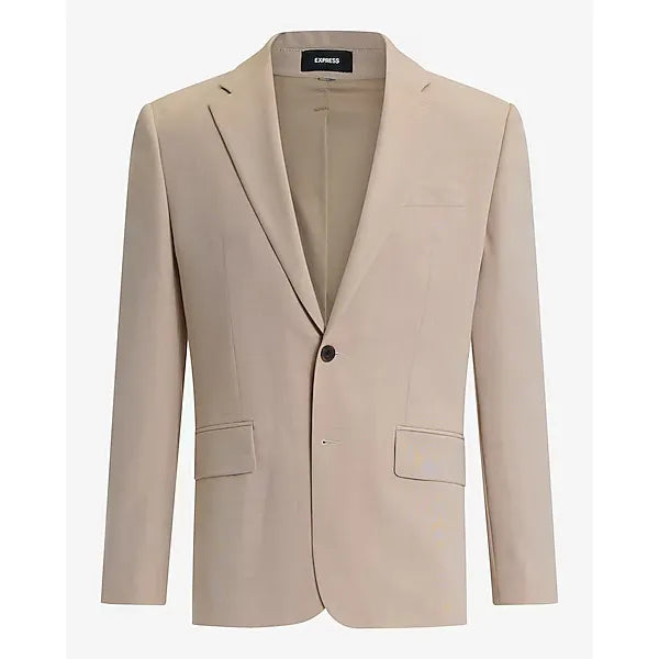 Express Slim Khaki Stretch Suit Jacket
