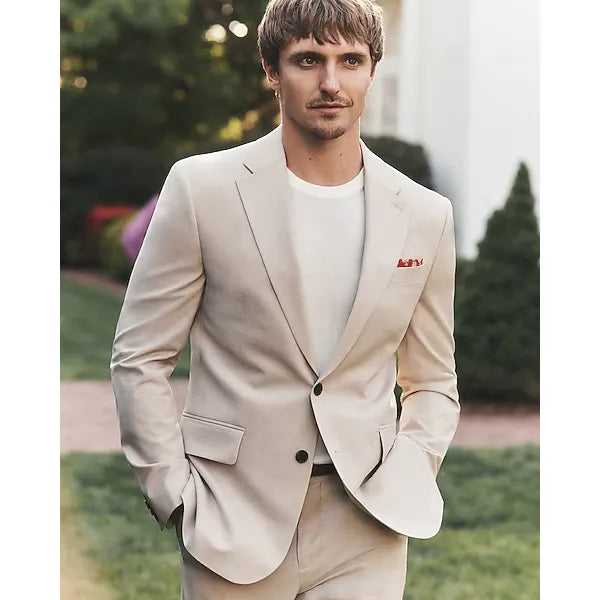 Express Slim Khaki Stretch Suit Jacket