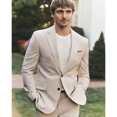 Express Slim Khaki Stretch Suit Jacket