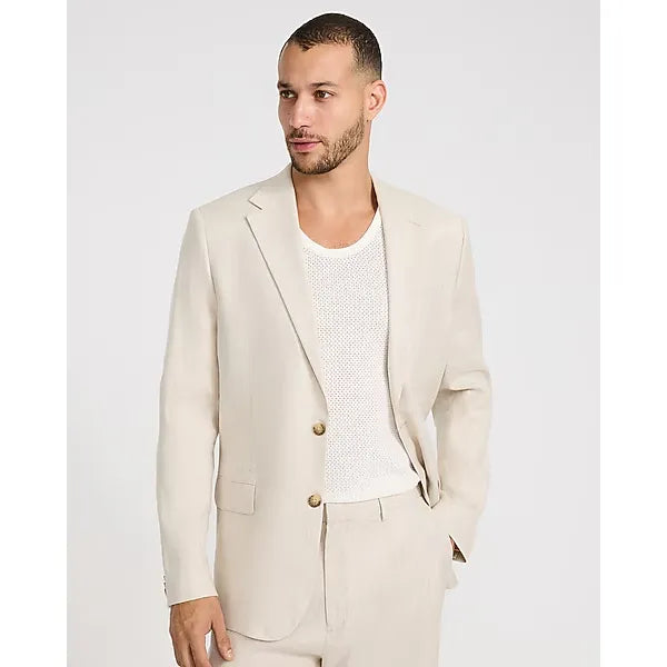 Express Relaxed Natural Linen-Blend Suit Jacket