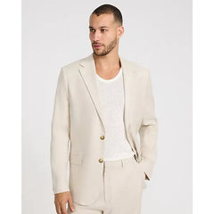 Express Relaxed Natural Linen-Blend Suit Jacket