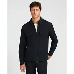 Express Everyday Performance Double Flap Chest Pocket Black Zip Jacket