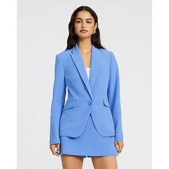 Express Editor Signature Stretch Fitted One Button Blazer