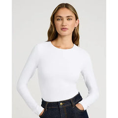 Express Body Contour High Compression Crew Neck Long Sleeve Bodysuit