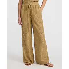 Express Crochet High Waisted Pull On Drawstring Wide Leg Pant