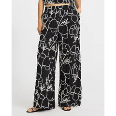 Express Floral Embroidered High Waisted Pull On Pant