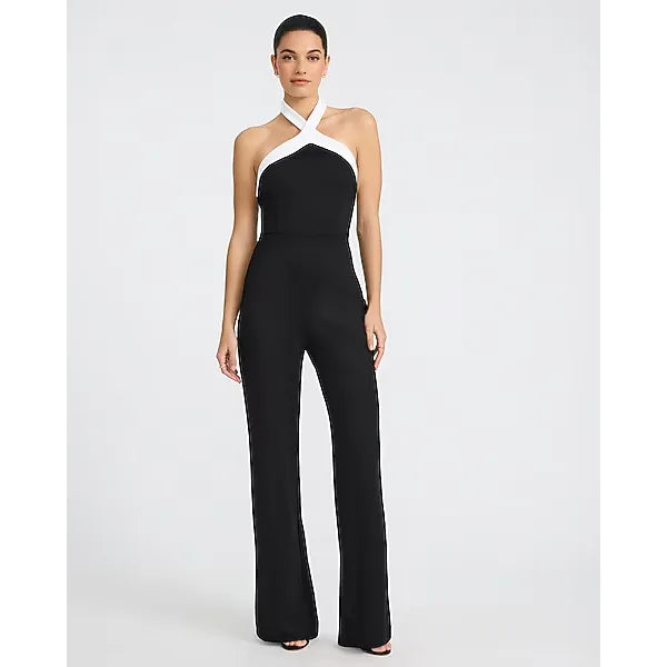 Express Color Block Halter Jumpsuit