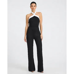 Express Color Block Halter Jumpsuit