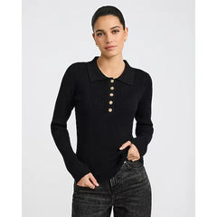 Express Fitted Novelty Button Sweater Polo