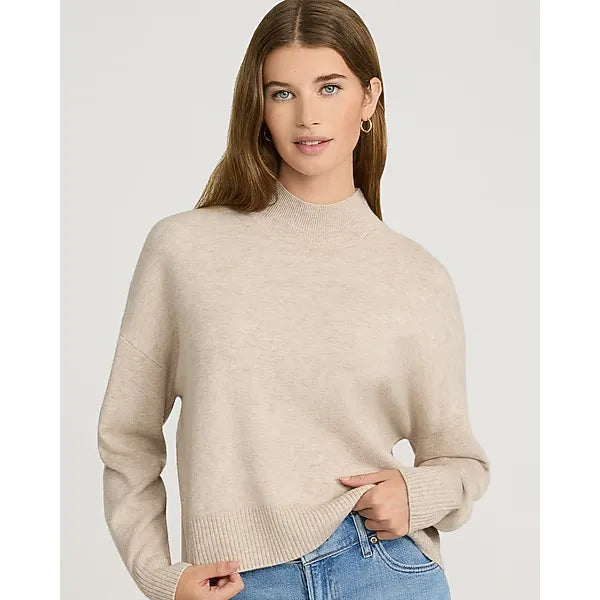 Express Ultrasoft Relaxed Heathered Mock Neck Sweater