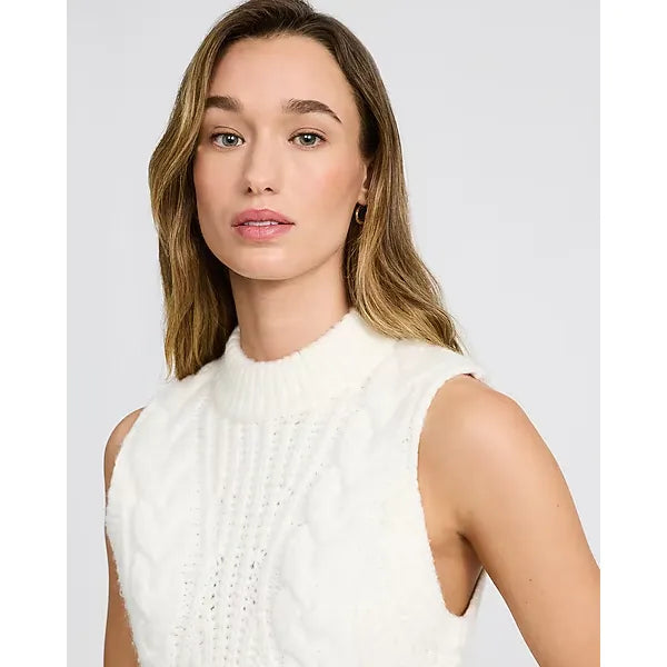 Express Cable Knit Mock Neck Sweater Tank