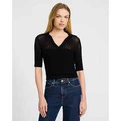 Express Open Stitch Collared Short Sleeve Sweater Polo