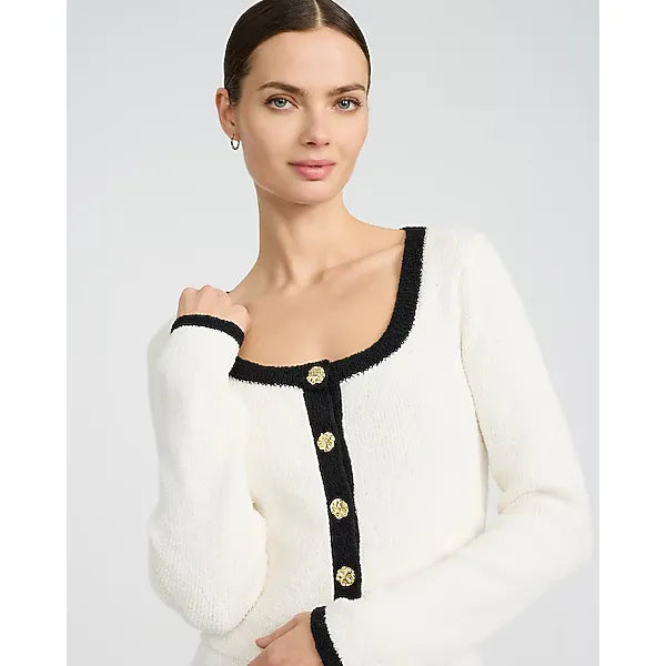 Express Tipped Novelty Button Sweater Lady Jacket