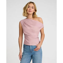 Express Asymmetrical Off The Shoulder Draped Top