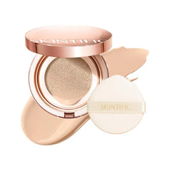 SKINTIFIC Full Coverage Cushion Foundation – Satin Glow, Oil-Control & Waterproof, Buildable Coverage for All Skin Types (25 Shades Collection)