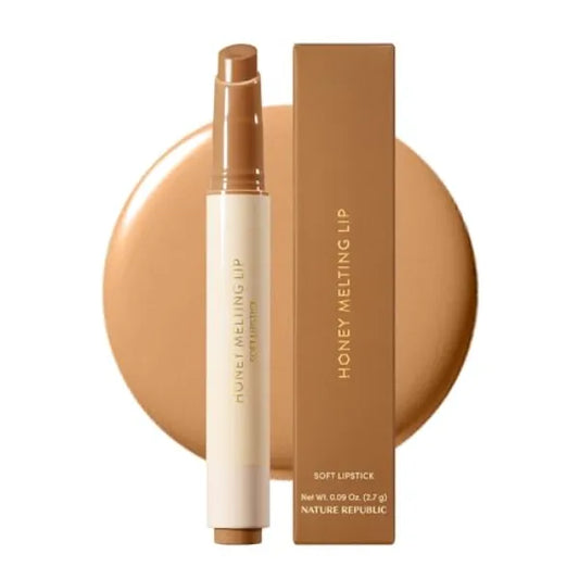 Nature Republic Honey Melting Lip, Soft Lip Stick, Hydrating Gloss, Moisturizing Balms, Sheer Tint, Shine & Nude, Glowy Finish, Korean Make Up