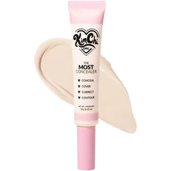 KimChiChic Beauty The Most Concealer Full Coverage Water Resistant Multi Use Concealer Conceal, Correct, Contour & Highlight Matte Satin Hybrid Finish Brush Applicator