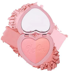 KimChiChic Beauty Thailor Blush Duo, Heart-Shaped Compact with Mirror, Buildable, Silky Matte & Shimmer Finish, Blush Palette