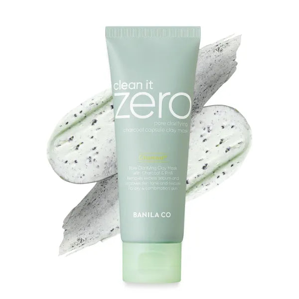 BANILA CO Clean It Zero Charcoal Capsule Pore Polish Mask Gentle Exfoliating Facial Polish with Charcoal PHA Capsules & Green Clay Korean Skincare for Oily & Sensitive Skin