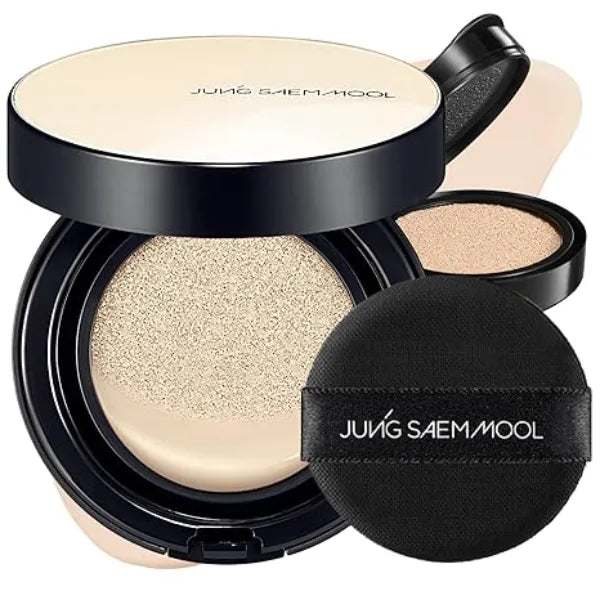 JUNG SAEM MOOL Essential Skin Nuder Cushion 0.49 Fl Oz, No Refill, Natural Radiant Finish Cushion Foundation with Buildable Coverage, Lightweight Texture, Korean Foundation Makeup