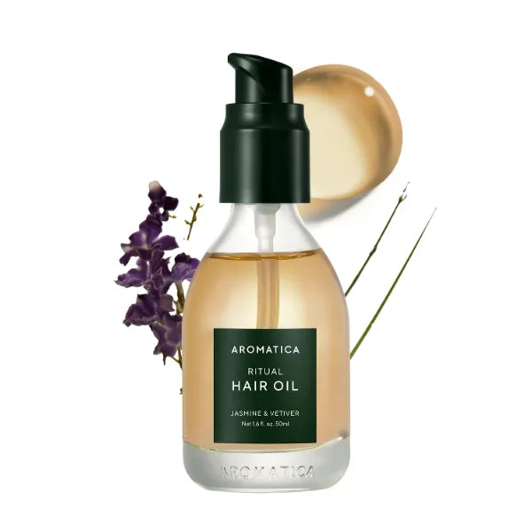 AROMATICA Ritual Hair Oil – Silicone-Free Nourishing Serum for Shine, Frizz Control & Split Ends (1.6 fl oz)