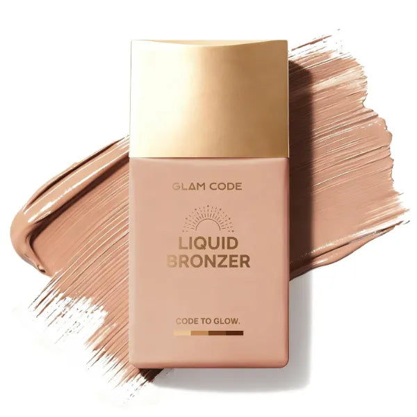 Glam Code Liquid Face Bronzer Drops - Sun-Kissed Glow Face Contour Infused with Sodium Hyaluronate & Glycerin, Buildable & Long-Lasting, Vegan & Cruelty-Free