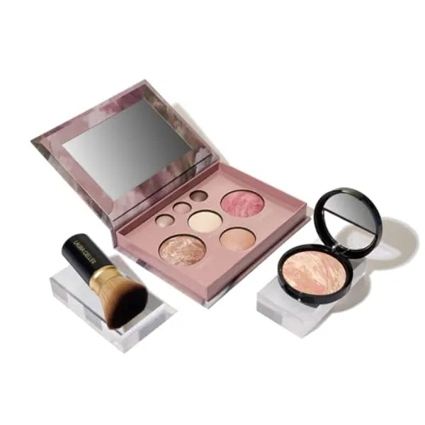 LAURA GELLER NEW YORK Baked Starter Kit - Best of the Best Full Face Palette + Baked Balance-n-Brighten Powder Foundation + Retractable Angled Kabuki Brush Set
