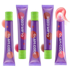 Glam Code Lip Glossy Balm Set, Moisturizing Tinted Lip Gloss for Women & Girls, Lip Care Set Smooths & Softens Dry Lips with Shea Butter, Non-Sticky, Cruelty-Free & Vegan (5-Count)