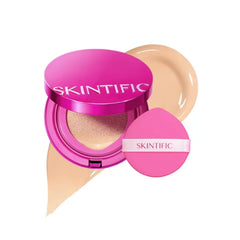 SKINTIFIC Cover Glow & Pink Glow Cushion Foundation Collection – Natural Radiant & Glow Finish, Medium-to-High Buildable Coverage, Multiple Shades Range