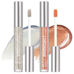 LANGMANNI 2 Colors Diamond Glitter Lip Gloss Set,Long Lasting High Shine Shimmer Liquid Lipstick Set,Hydrating,Moisturizing Lip Gloss Kit Gift Makeup For Girls