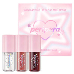 Peripera Ink Glasting Lip Gloss, Non-Sticky, Gloss Shine, Wand for Easy Application, Korean Lip Gloss, Fuller Looking Lips, Buttery Soft, Long Lasting Lip