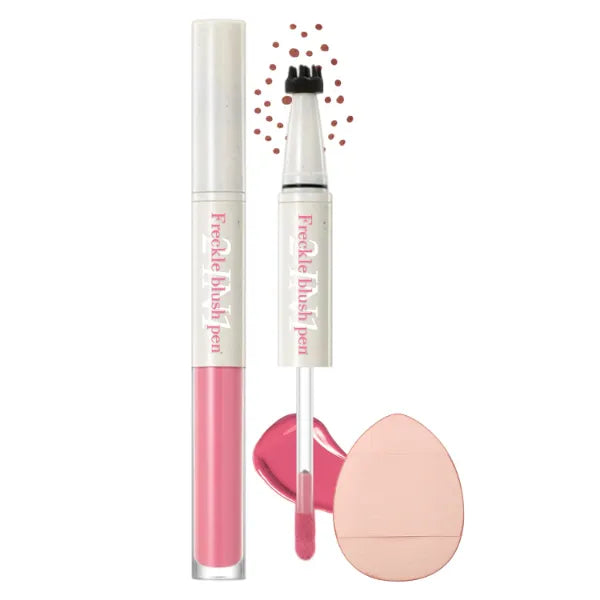 Erinde Freckle Blush Pen, 2 in 1 Liquid Freckle Stamp & Liquid Blush for Cheeks, Long Lasting Waterproof Faux Freckles Stamp Tattoo, Fake Freckles Stain for Natural Sunkissed Makeup