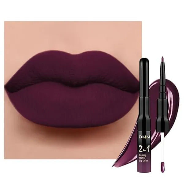 Kaely 2-in-1 Matte Lipstick and Lip Liner, Liquid Lip Stain Makeup for women Long Lasting Waterproof Smudge Proof
