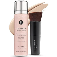 Jerome Alexander MagicMinerals AirBrush Foundation 2 Piece Set with Airbrush Foundation and Kabuki Brush Spray Makeup with Anti aging Ingredients for Smooth Radiant Skin