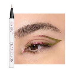 Kaely Chameleon Liquid Eyeliner, Glitter Metallic Chrome Eyeliner Liquid, Multichrome Eye Liner Waterproof Smudge Proof, High-Pigmented Makeup Looks