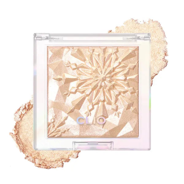 CLIO PROFESSIONAL Prism Highlighter Makeup, High Glossy Face Illuminator, Pearl Shimmer Smooth Baked Powder, Glitter Long- Lasting