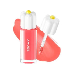 Amuse SEOUL Daisy Flower Dew Tint, Glossy Moisturizing Lip Stain, Watery Glow Lip Tint, Long Lasting Color, Dewy Finish, Korean Beauty Makeup Lightweight, water based formula, comfortable wear
