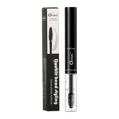 O'CHEAL 2 In 1 Double Head Black Curled Lashes Eyebrow Cream Styling 3D Feathery Wild Brow Wax Eyebrows Brush