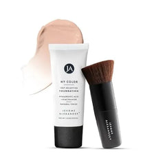 Jerome Alexander My Color Self Adjusting Foundation, Hydrating & Lightweight Face Makeup, Skincare-Infused, with Kabuki Brush