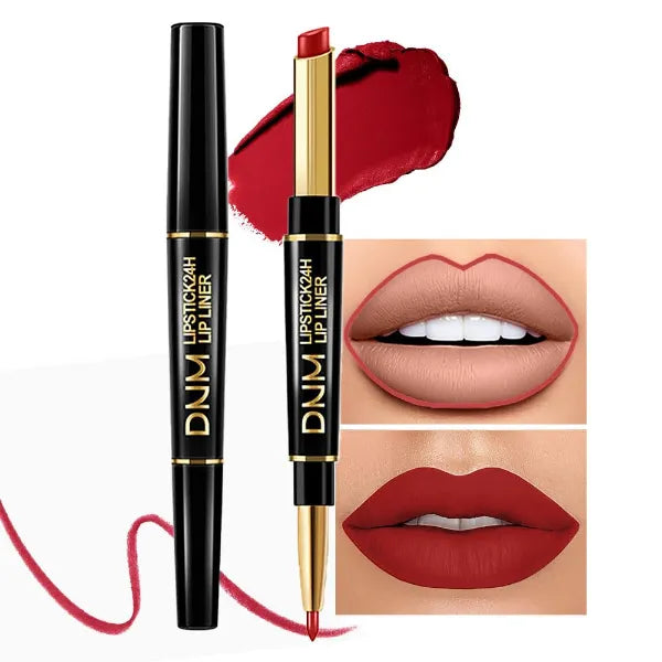 Kaely 2-in-1 Lip Liner & Lipstick Set Kit for Women, Matte Lips Kit with Lip Liner Lip Stains Long Lasting Waterproof 24 Hour Lipstick and Lip Liners Combo Lipliners Pencil Set