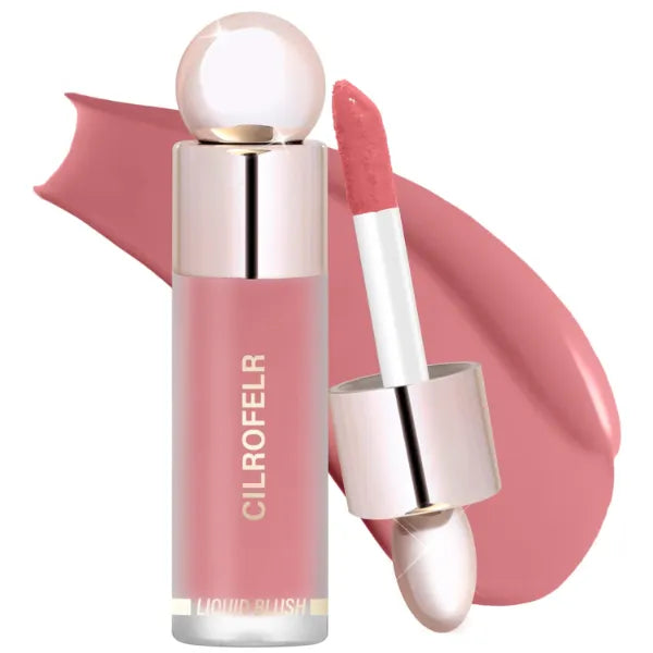 Cilrofelr Dewy Liquid Blush, Soft Cream Liquid Blush for Cheek, Buildable & Blendable Pigment, Lightweight & Smooth Texture, Longwear Formula for a Soft, Natural Flush