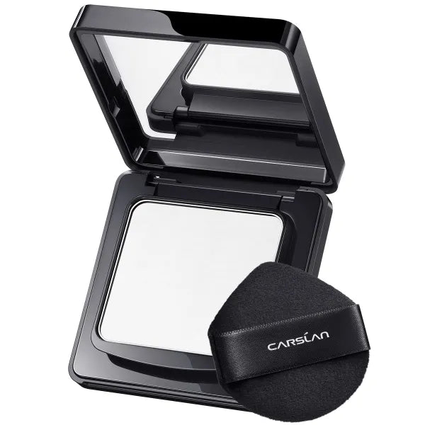 CARSLAN Waterproof Face Pressed Powder Compact, 24H Longlasting Oil Control Pressed Setting Powder Talc-Free Makeup, Shine Free, Poreless, Smooth - 0.28Oz