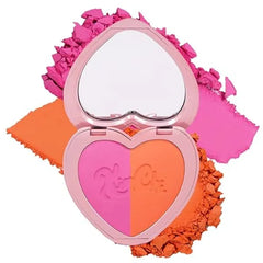 KimChiChic Beauty Thailor Blush Duo, Heart-Shaped Compact with Mirror, Buildable, Silky Matte & Shimmer Finish, Blush Palette