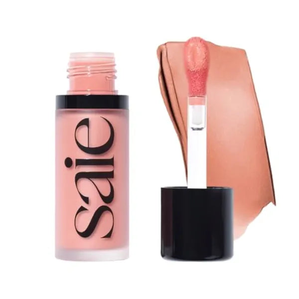 Saie Dew Liquid Blush for Cheeks - Hydrating Cream Blush Stick with a Blendable + Buildable Formula - Skincare Infused Dewy Cheek Tint for a Natural Flush - Glowy Makeup Essential