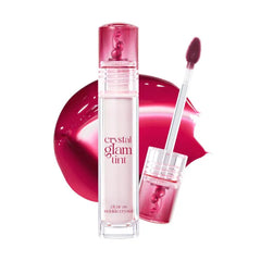 CLIO PROFESSIONAL Crystal Glam Tint, Glossy Lip Tint with Glass-Like Shine, Lightweight Buildable Lip Stain, Long-Lasting Color, Non-Sticky, Rose Extract, Korean Lip Tint