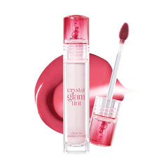 CLIO PROFESSIONAL Crystal Glam Tint, Glossy Lip Tint with Glass-Like Shine, Lightweight Buildable Lip Stain, Long-Lasting Color, Non-Sticky, Rose Extract, Korean Lip Tint