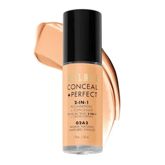Milani Conceal + Perfect 2-in-1 Foundation + Concealer Liquid Foundation - Cover Under-Eye Circles, Blemishes & Skin Discoloration for a Flawless Complexion - 30ml