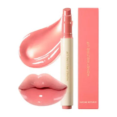 Nature Republic Honey Melting Lip, Soft Lip Stick, Hydrating Gloss, Moisturizing Balms, Sheer Tint, Shine & Nude, Glowy Finish, Korean Make Up